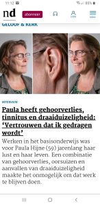 Paula Hijne krantenartikel Nederlands Dagblad